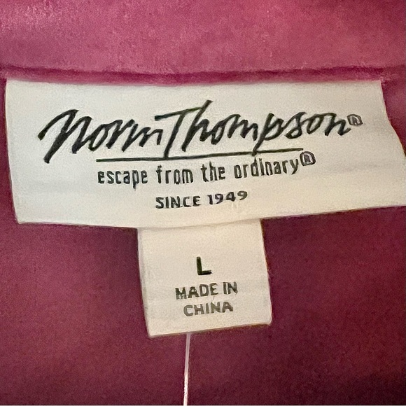 Vintage Norm Thompson Velour Button Up Jacket Purple Women’s Large NWOT Pockets - Picture 6 of 12